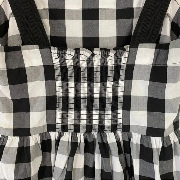 Broome Street by Kate Spade Womens Size 0 Black White Gray Gingham Peplum Top - Picture 10 of 12